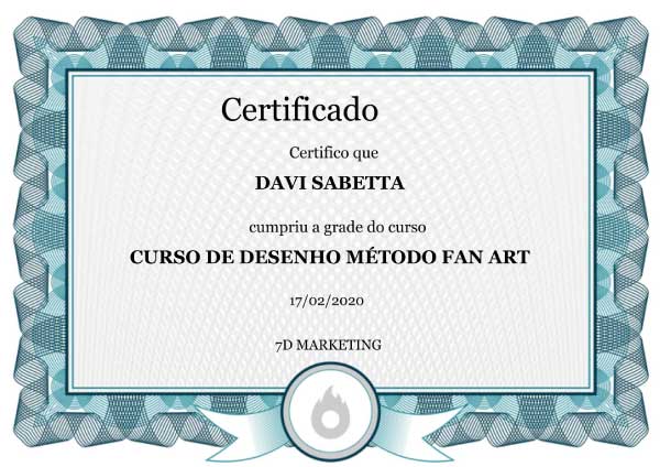 Certificado FanArt 1 - Método Fan Art